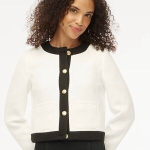 JCREW FACTORY | NWOT White Lady Jacket with Black Trim 8 🌟